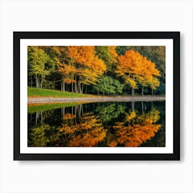 Serene Autumn Reflections 45 Art Print