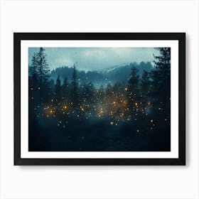 Fireflies In The Forest Art Print