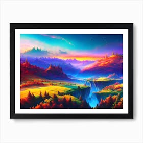 Landscape Painting, Landscape Painting, Landscape Painting 3 Art Print