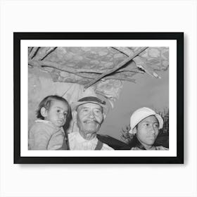 Mexican Father, Daughter And Grandchild In Shack Home, San Antonio, Texas By Russell Lee Art Print