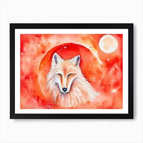 Wolf In The Moonlight 11 Art Print