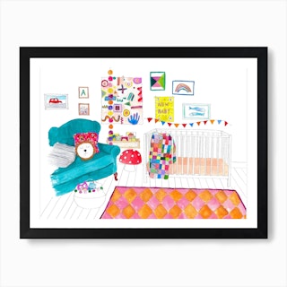 New Baby Nursery Colourful Art Print