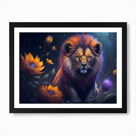 Magic Lion Portrait Art Print