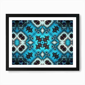 Blue Abstract Pattern From Spots 4 Art Print