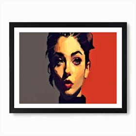 8 Bit Retro - Portrait Of A Woman Art Print