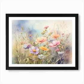 Flowers In The Meadow paintings art print Art Print