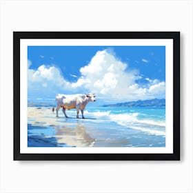 Cow On The Beach 3 Art Print