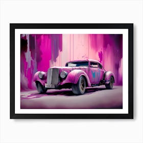 Pink Car 3 Art Print