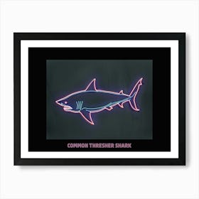 Neon Pink Blue Common Thresher Shark Poster 2 Art Print