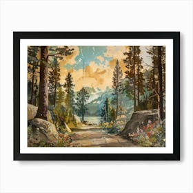 Vintage Woods Illustration 2 Art Print