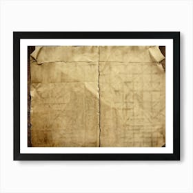 Abstract Pattern Framed Within A Vintage Crumpled Piece Of Paper Texture Of Fibers Pronounced Fad (3) Art Print