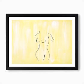 Nude On Yellow Art Print