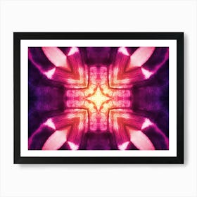 Pink Watercolor Four Leaf Flower Art Print