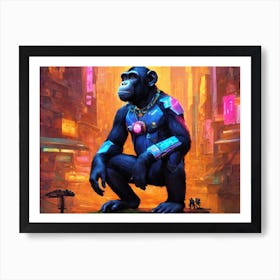 Futuristic Chimpanzee Art Print
