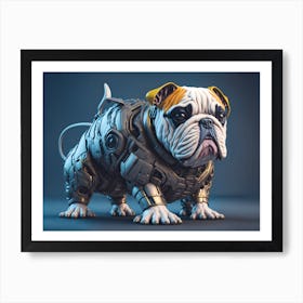 English Bulldog Robot Art Print