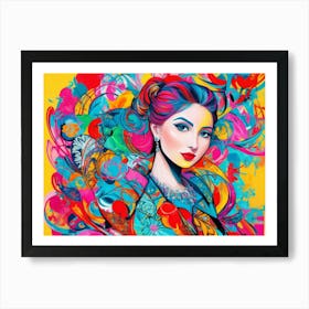 Colorful Woman Art Print