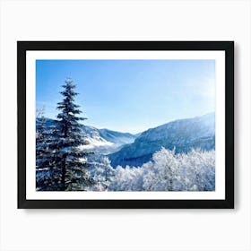 An Abstract Winter Landscape Under A Bright Sunny Sky Freshly Fallen Snow Draping White Iced Trees (2) Art Print