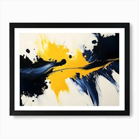 Blue And Yellow Abstract Painting Art Print