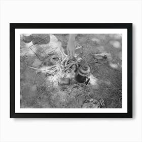 Building A Fire, Migrant Camp Near Prague, Oklahoma By Russell Lee Art Print