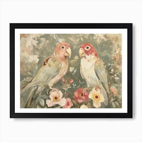 Floral Animal Illustration Parrot 2 Art Print