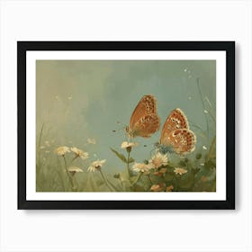 Floral Animal Illustration Butterfly 1 Art Print