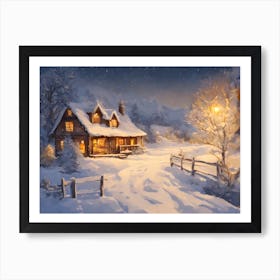 CHRISTMAS night vector art Art Print