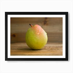 Pear On Wooden Table Botanical Photography Art Print