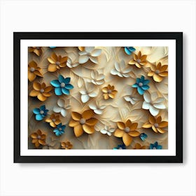 3d Floral Photo Artwork Painting Poster