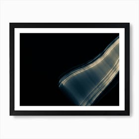 Glowing abstract curved blue and yellow lines 20 Art Print