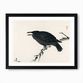 Crow, Kōno Bairei Art Print