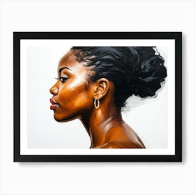 Side Profile Of Beautiful Woman Oil Painting 159 Art Print