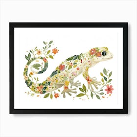 Little Floral Gecko 3 Art Print