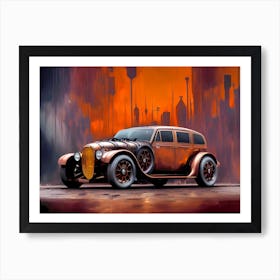 Old Car In The City Art Print