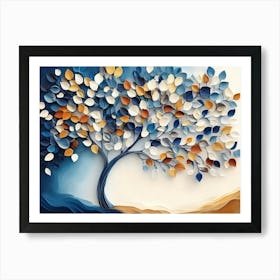 Colorful Tree With Leaves On Hanging Branches 15 Art Print