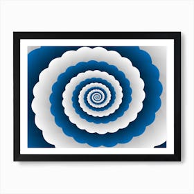 Blue Modern Floral Interior Design Art Print