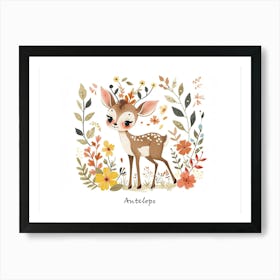 Little Floral Antelope 1 Poster Art Print