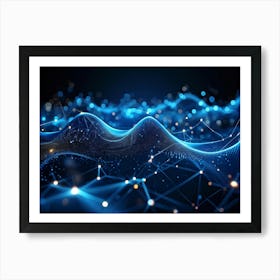 Abstract Digital Art Representing A Futuristic Ai Connection Network Datum Streams Intertwining In (2) Art Print