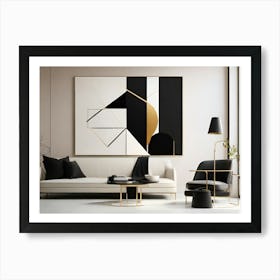 Abstract Black And White Painting Paintings Art Print Art Print