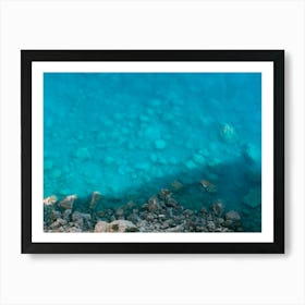 Turquoise sea and rocks Art Print