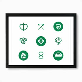 Health Care Icons Art Print