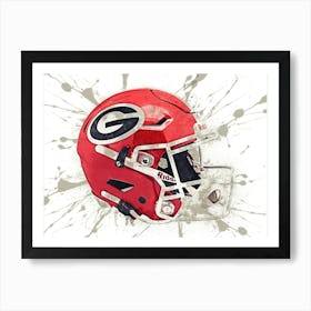 Georgia Bulldogs NCAA Helmet Poster Art Print