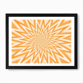 Abstract Orange Geometric Design Background Art Print