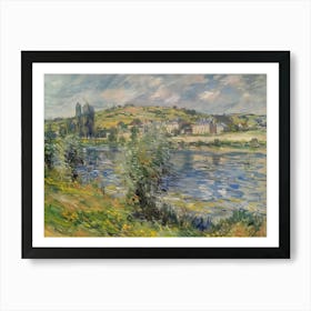 Rural Lakefront Retreat Painting Inspired By Paul Cezanne Art Print