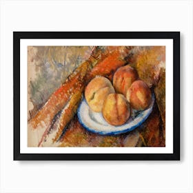 Four Peaches On A Plate, Paul Cézanne Art Print