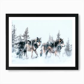 Dire Wolf - Wolves In Snow Art Print