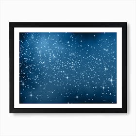 Dark Blue 2 Shining Star Background Art Print