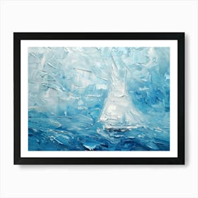 Sailboat In The Blue Ocean Art Print