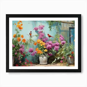 Flowers In Pots Art Print