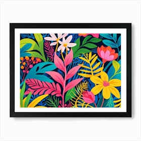 Tropical Plants Seamless Pattern Art Print