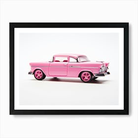 Toy Car 55 Chevy Bel Air Gasser Pink Art Print